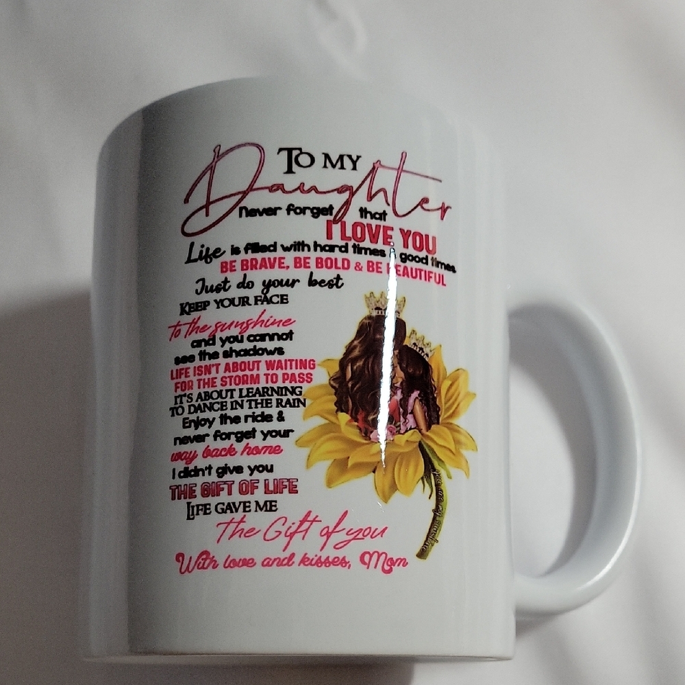 White Ceramic Mug with Inspirational Message